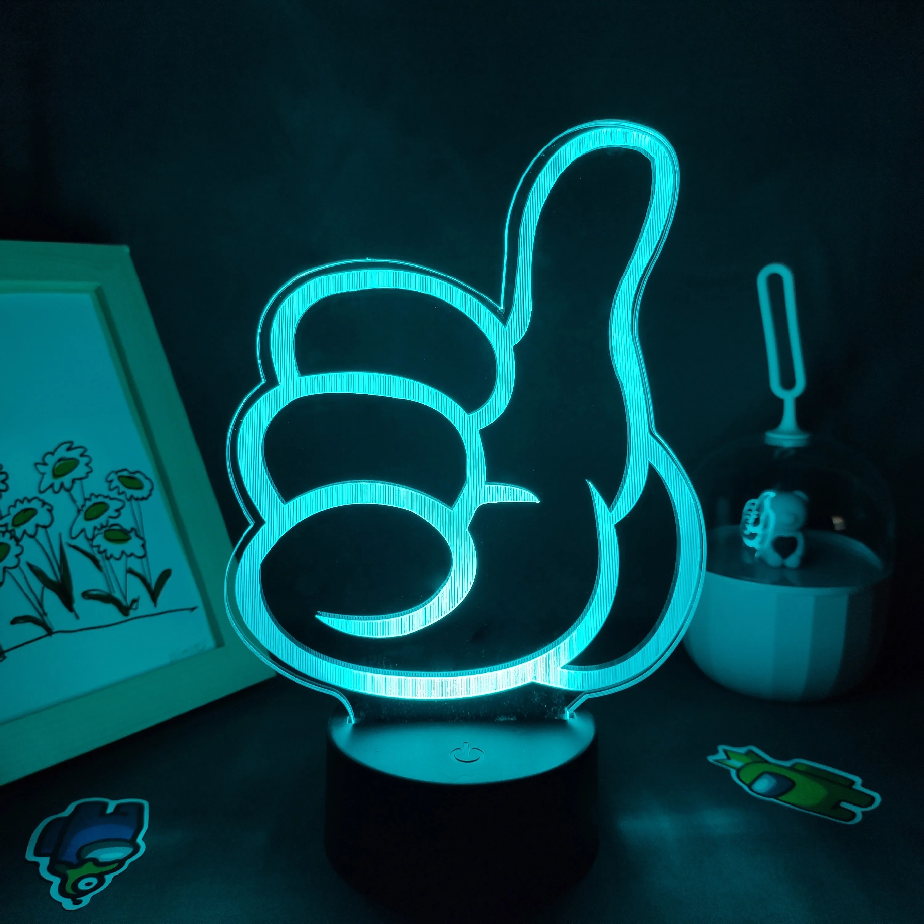 

Thumbs Up Lamps 3D LED RGB Neon Acrylic USB Night Lights Cool Colorful Gifts For Friends Bedroom Bedside Coffee Table Decoration
