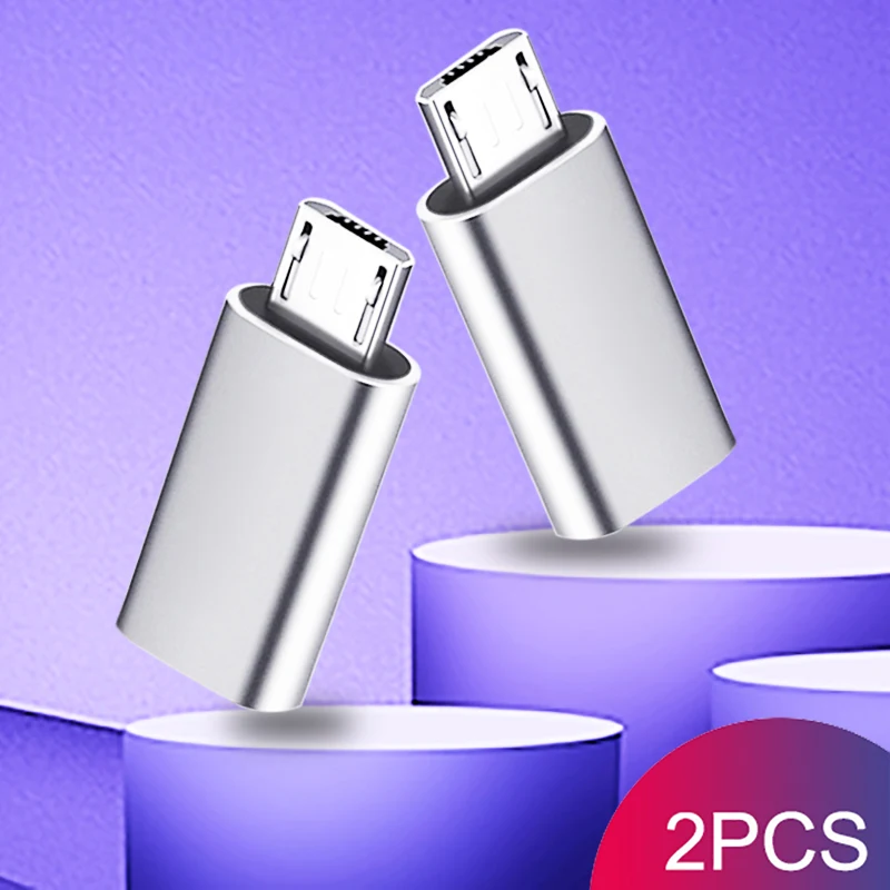 2PC Silver ACCEZZ Micro USB Мужской адаптер для тип-c Женский OTG Синхронизация данных конвертер Android телефон для Xiaomi Redmi 4X samsung Galaxy S7 Plus - Цвет: 2PC Silver