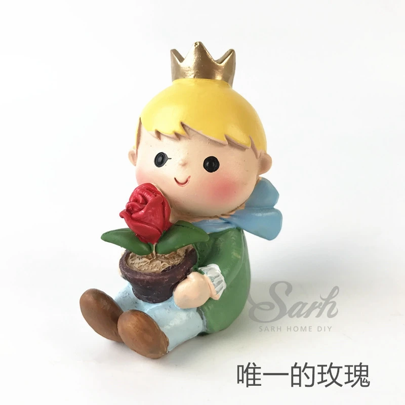 Prince with rose A Принц лиса Золотая голубая звезда сердце Корона "с днем рождения" торт Топпер для вечерние украшения выпечки Suplies ребенок мальчик Любовь Подарки - Цвет: Prince with rose A