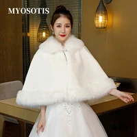 winter women faux fur coat wrap wedding dress bolero white shrugs cloak capes stoles cape for mariage