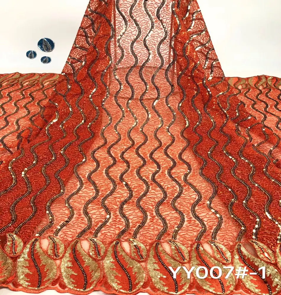 

French lace Fabric with sequins Latest hand Tulle lace African Net Lace High Quality for party dress