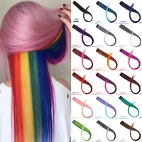 pageup clip in one piece for ombre hair extensions pure color straight long synthetic hair fake hair pieces clip in 2 tone hair