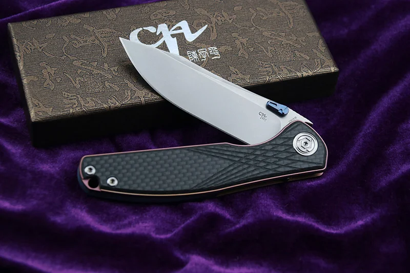 CH3516 Флиппер складной нож S35VN лезвие шарикоподшипники TC4 Титан+ CF Ручка Кемпинг Охота карманные Фруктовые Ножи EDC инструмент