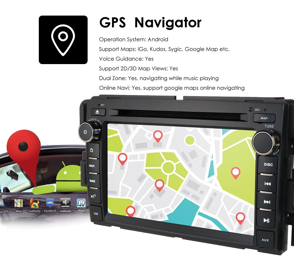 Android 9,0 Автомобильный DVD Радио для GMC Chevrolet Chevy Yukon Tahoe Sierra Acadia Suburban Sierra 1500 2500HD 3500HD gps Навигация BT