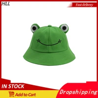 2021 new parent kid cartoon frog bucket hat panama fishing cap cute froggy hat homme femme bob chapeau outdoor sun fisherman hat