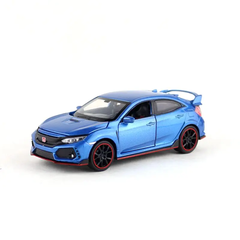 1:32 Масштаб/Литье под давлением металлическая игрушка/Honda Civic Тип R гоночный автомобиль/звук и свет/оттяните назад набор для обучения/фестиваль подарок для ребенка