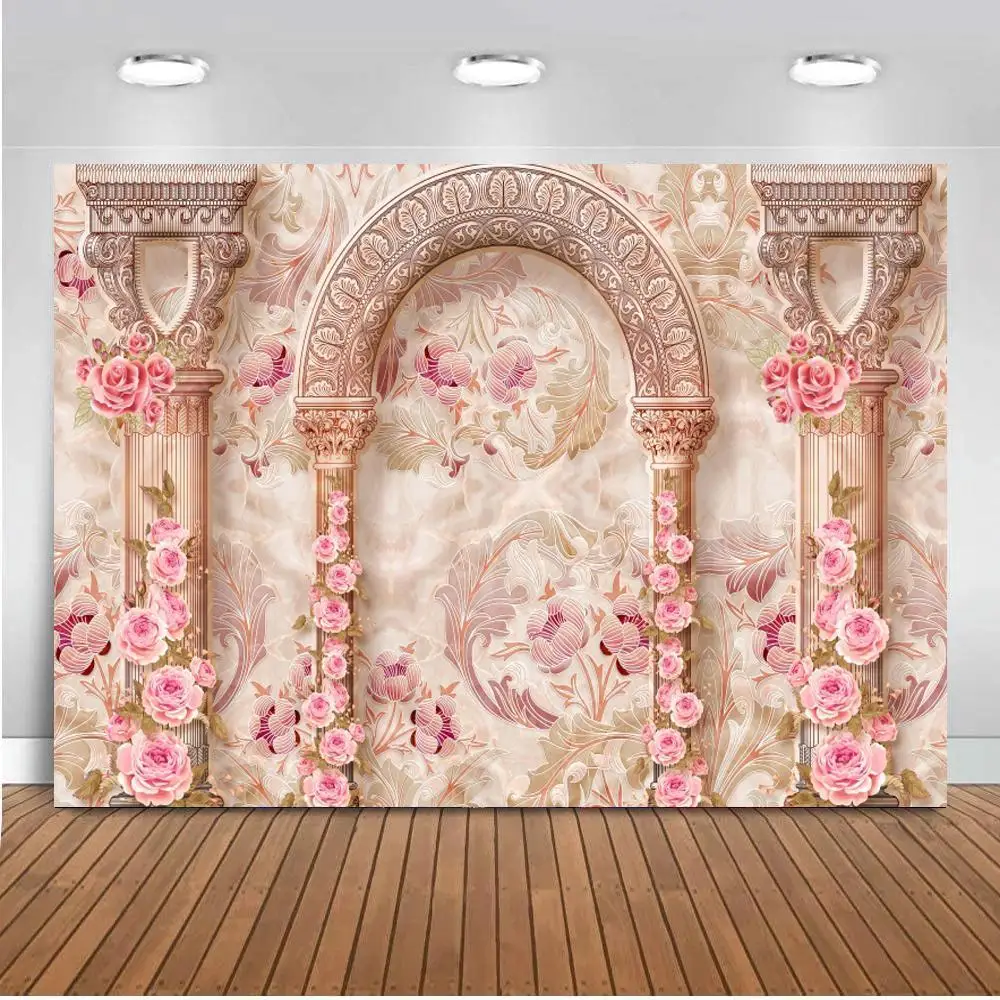 

Фоны для свадебной фотосъемки с цветочным принтом на стену изогнутые двери ворота женские Портретные красивые фоны для фотостудии
