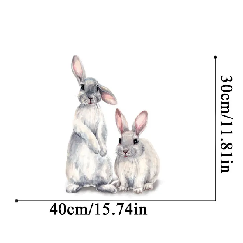 

Cute Animals Rabbits Wall Sticker Children's Kids Room Home Decoration Living Room Bedroom Wallpaper Removable Stickers