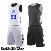 men reversible basketball jerseys youth college basketball uniforms kit shorts pockets basketball shirts sets double side wear