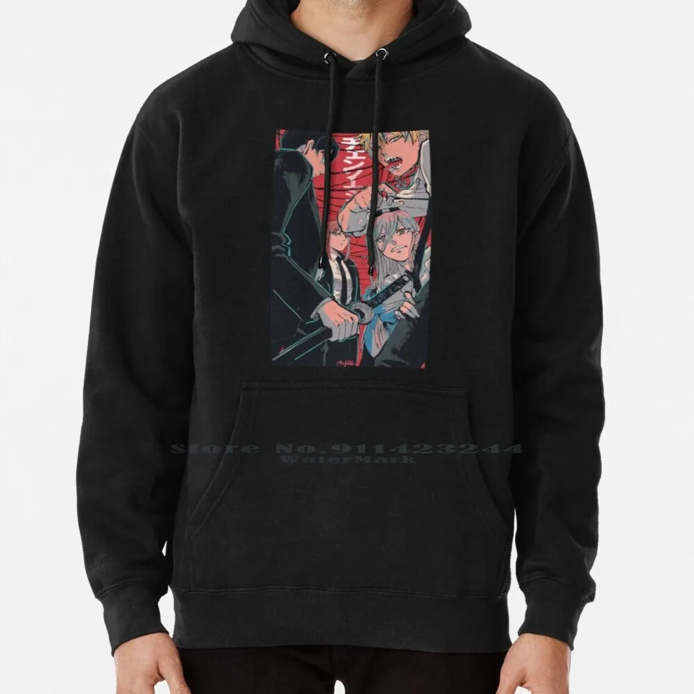 

Мужская толстовка с капюшоном в виде бензопилы, свитер 6xl, хлопковое аниме, Denji Demon, порита, макима, цепная пила, кровавая пила Himeno, ужас, Reze