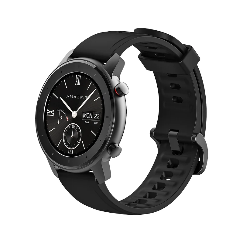 [FREE QCY наушник] Huami AMAZFIT GTR 42 мм умные часы gps 5ATM водонепроницаемые мульти-спортивные умные часы трекер здоровья 24 дня - Цвет: only black watch