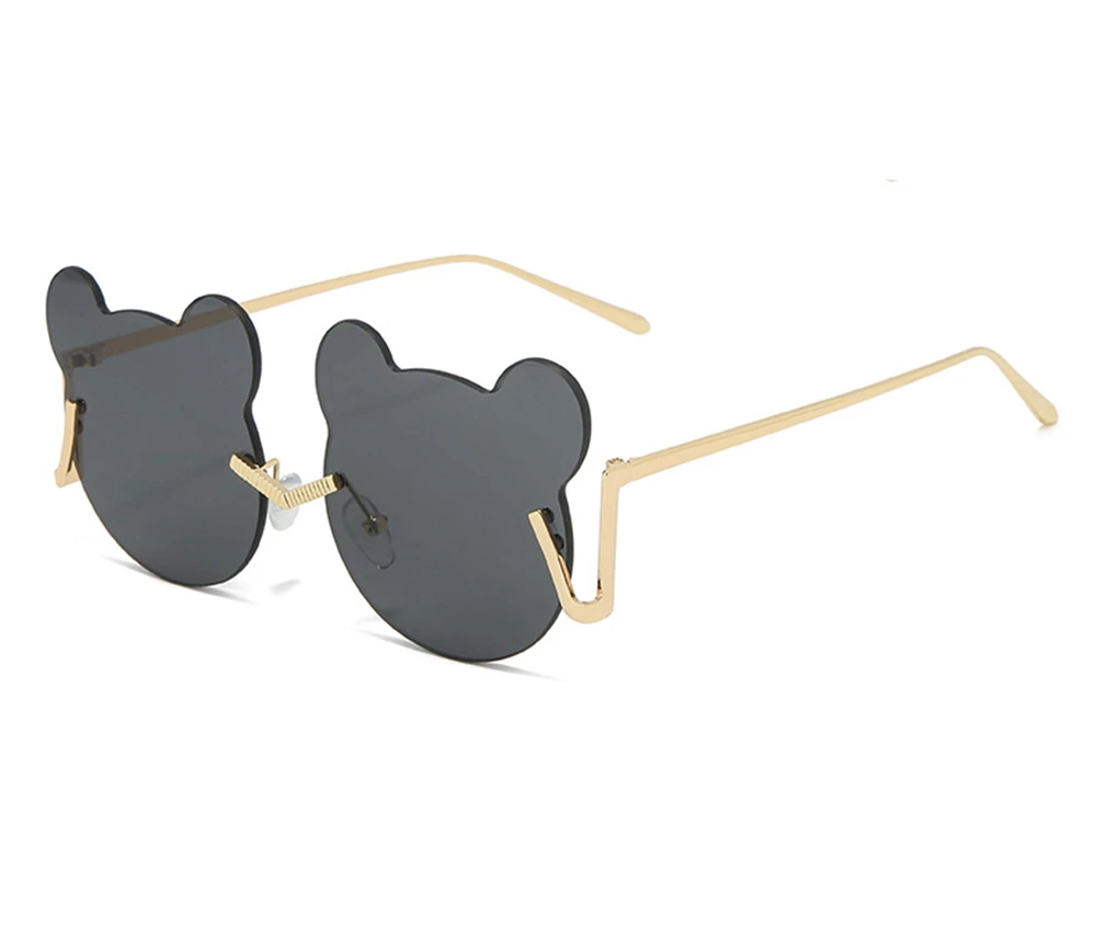 2020 новые бескаркасные Мультяшные очки индивидуальные милые солнечные с медведем