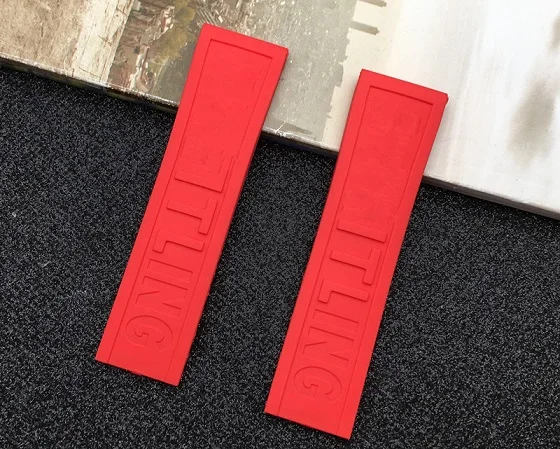 Red strap Роскошный бренд, мягкое натуральное Силиконовое резиновое кольцо для часов, 22 мм, 24 мм, ремешок для часов, браслет для navimer/avenger/Breitling, ремешки, инструменты - Цвет ремешка: Red strap