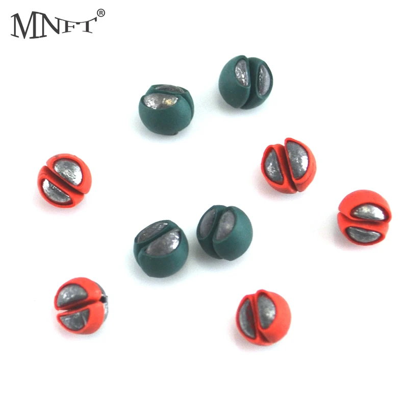 MNFT 100PCS/LOTe Premium Rubber Coated Split Shot Lead Protecting Fishing Line Multicolor Lead Sinker 6 Different Weight Siz