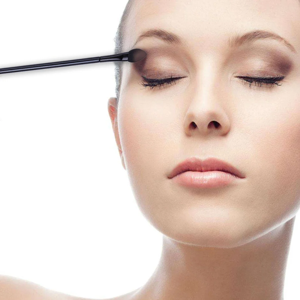 

50pcs Disposable Dual Sides Eyeshadow Sponge Brushes Makeup Applicator with Long Handle (Black)