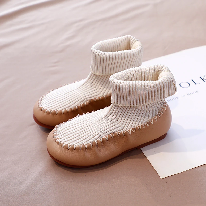 CNFSNJ/2019 г. Новые осенне-зимние ботинки с эластичными рукавами для мальчиков