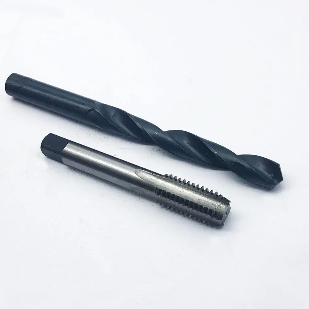 

ZIYI 1/4 "-11 HSS Tap ,UNS машинный резьбовой кран, правая рука и Φ 5/8 мм, прямое спиральное сверло с ручкой