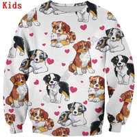 cute australian shepherd 3d printed hoodies pullover boy for girl long sleeve shirts kids funny animal sweatshirt