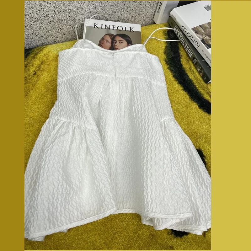 Ladies texture doll skirt tops White tights All-match suspenders Fairy temperament Custom jacquard fabrics