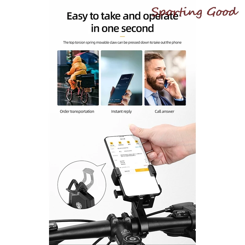 

1pcs Aluminium Alloy Phone Holder Motorcycle Bicycle GPS Handphone Bracket