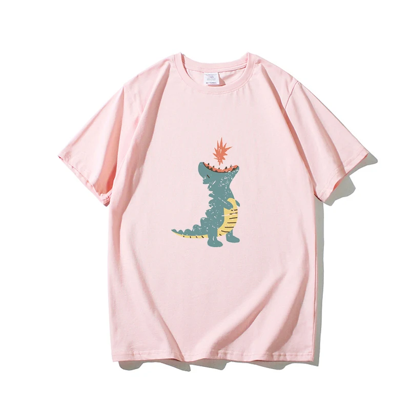 Розовая футболка с изображением дракона Женская весенне-летняя женские футболки