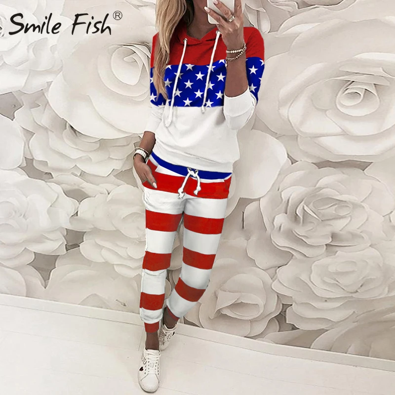 Женский спортивный костюм с блестками и капюшоном повседневный комплект из двух