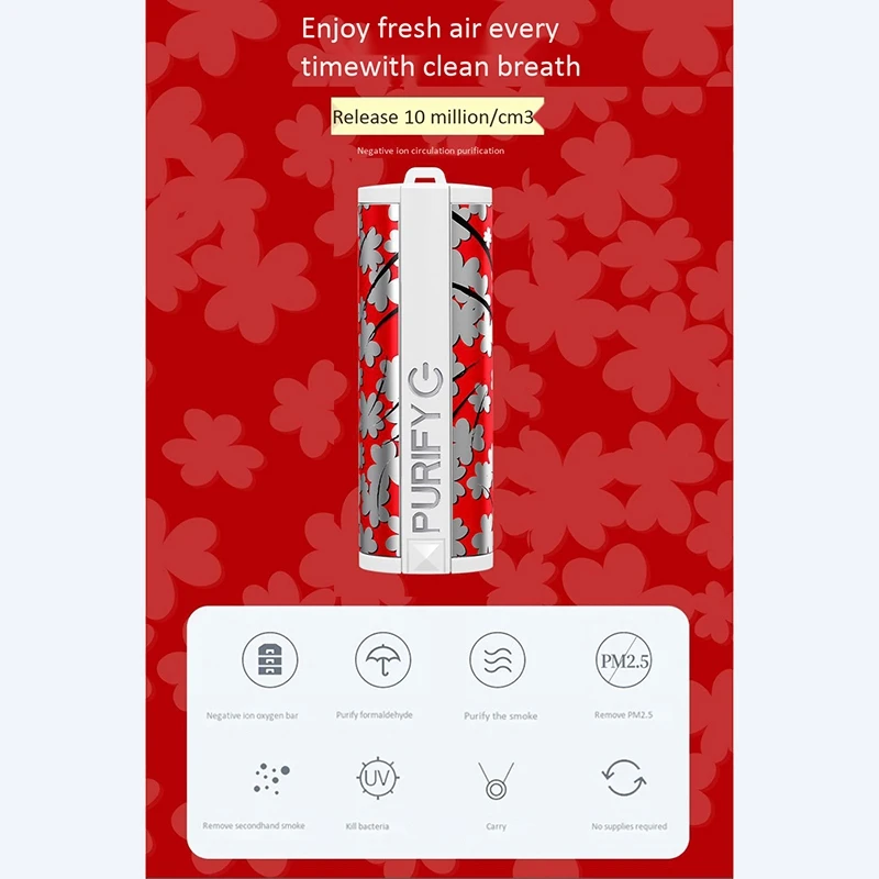 

2 Pack Personal Wearable Air Purifier Necklace USB Mini Portable Air Freshener Ionizer for Adults Couple-Different Style