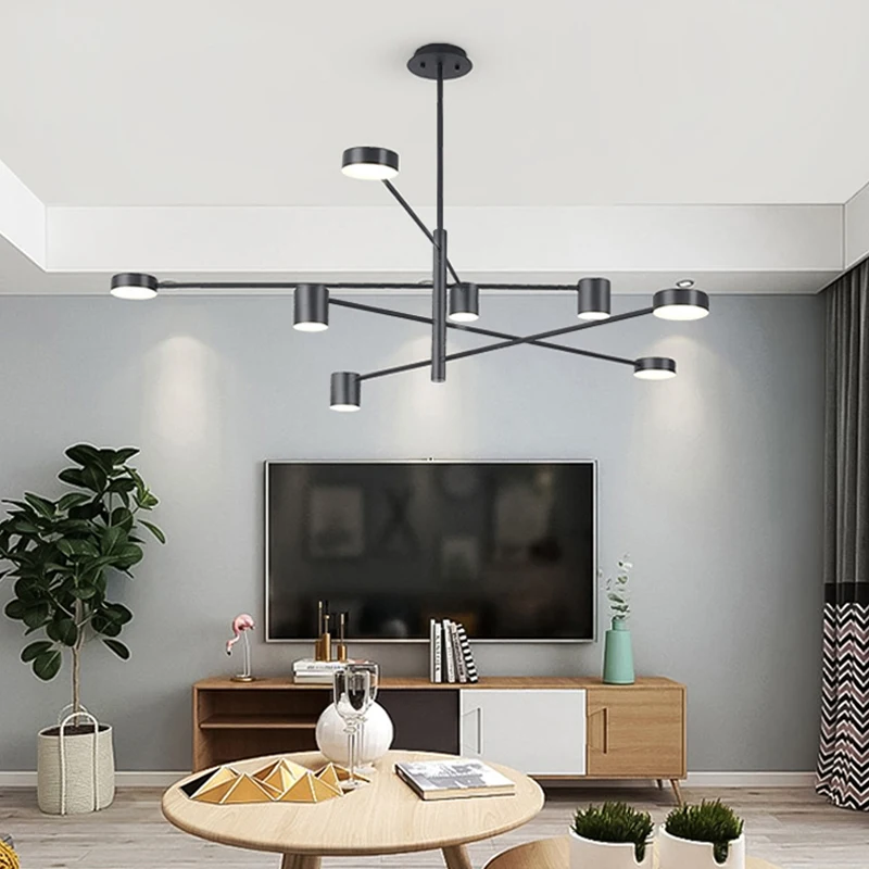 Скандинавская модная атмосфера светодиодная лампа для гостиной черная/Золотая