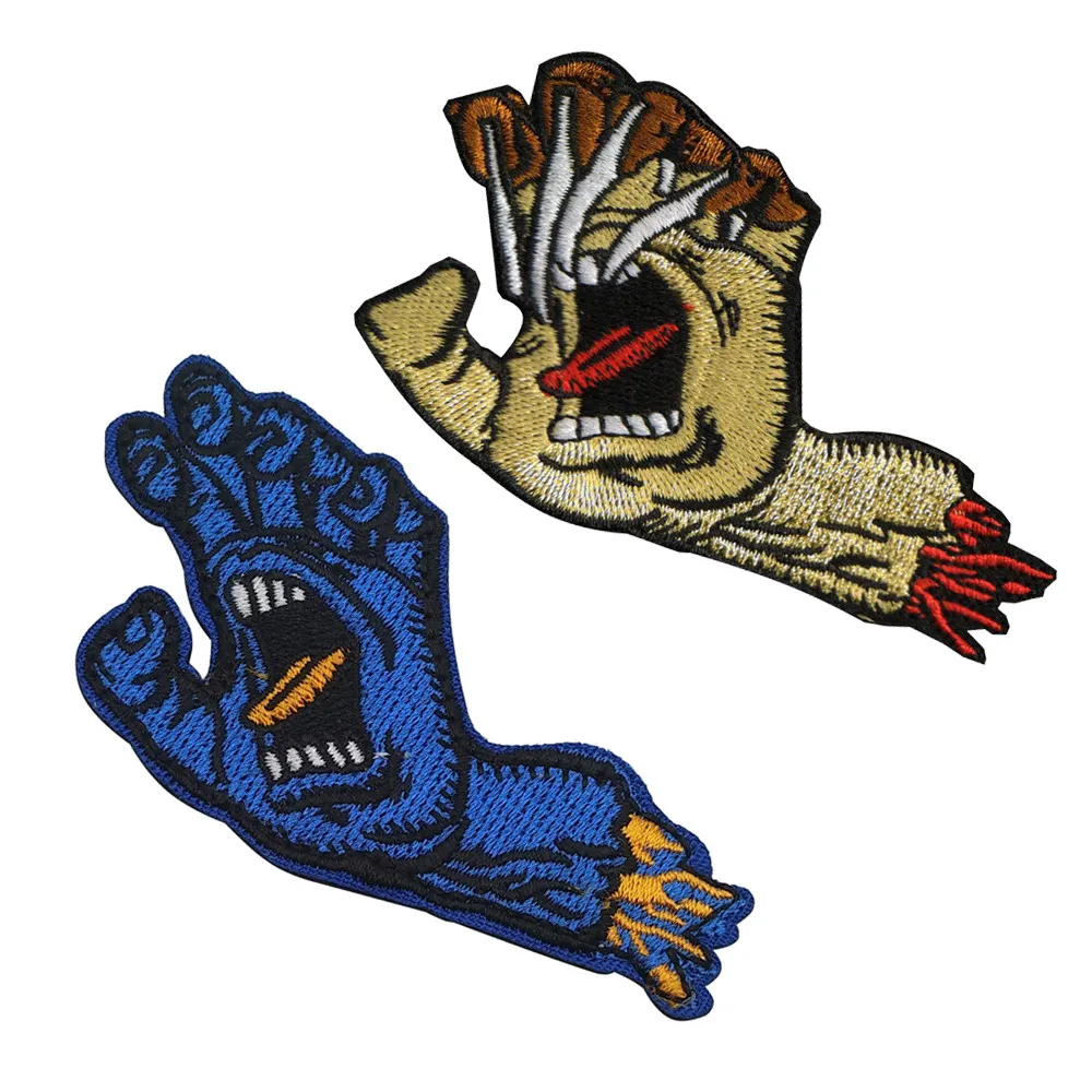 Рождественский крик синие руки кричащие демоны нашивка значки аппликации для