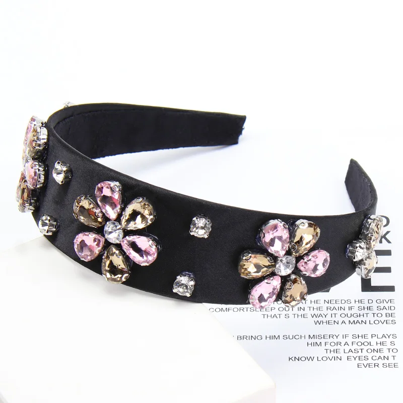 CN Fashion Baroque Rhinestone Hairband Women Luxurious Crystal Diamond Headbands Wide bezel For Girls Hair Band Accessories |