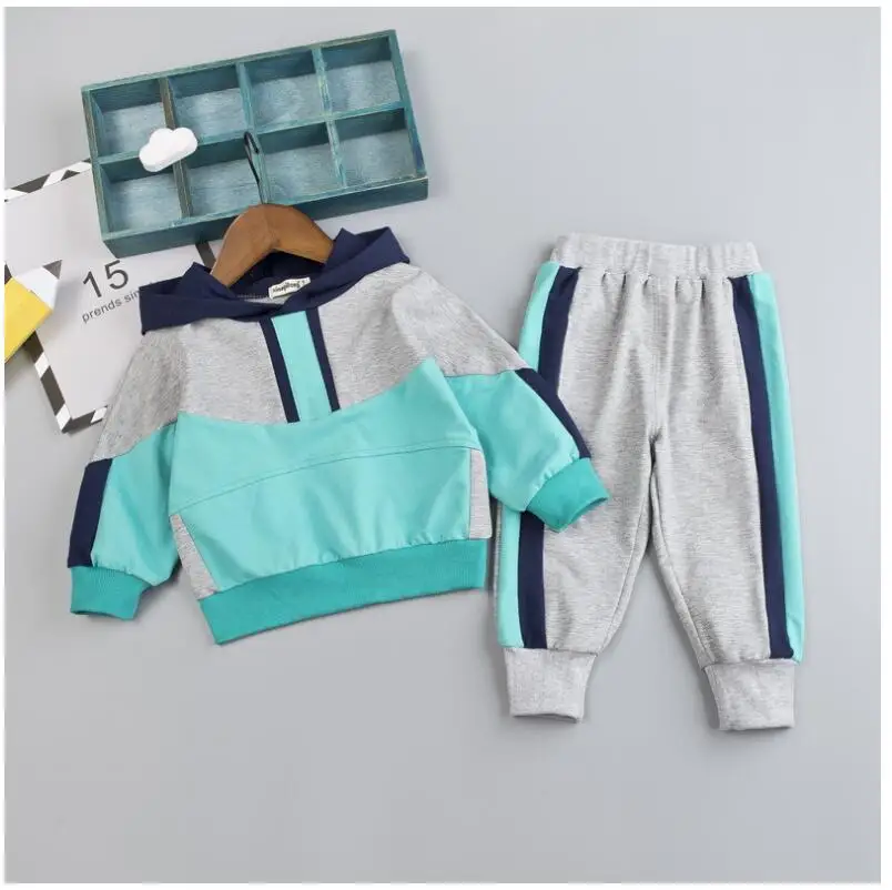 2019 Autumn New Baby Infant Sport Clothing Suits Toddler Boys Clothes Sets Hooded Coat Pants Kids Children Costume Tracksuits | Детская
