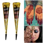 Краска для боди-арта, водонепроницаемая временная краска для индийской хны для рисования, конус для татуировки, черный цвет, хна, паста для мехенди, ручная краска, 12 шт.