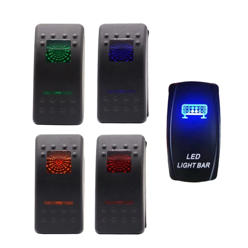 

Button Rocker Reverse Taillight Switch LED Auto Train ATV Boat Marine Toggle Switch Momentary Waterproof 5pin 12V 24V