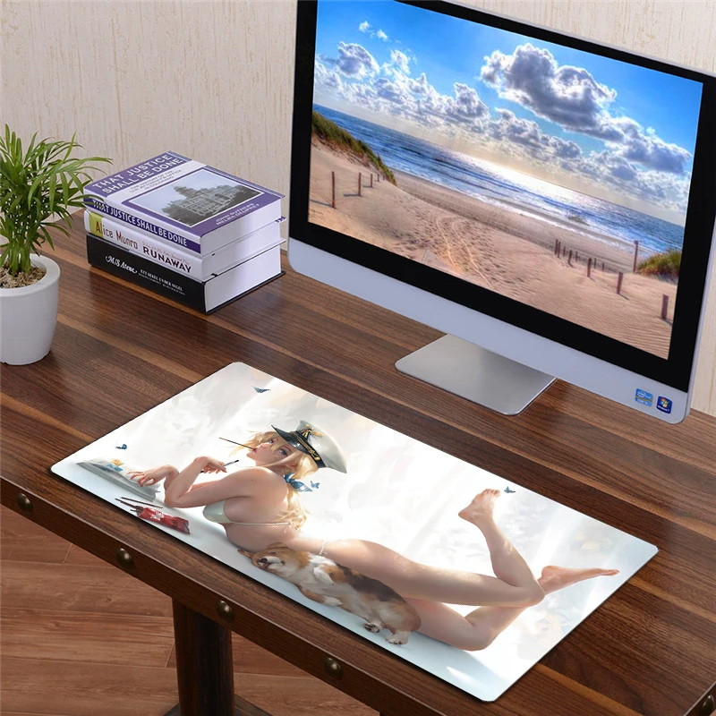 Сексуальная Девушка Аниме Коврик для мыши геймер большой XXL резиновый коврик