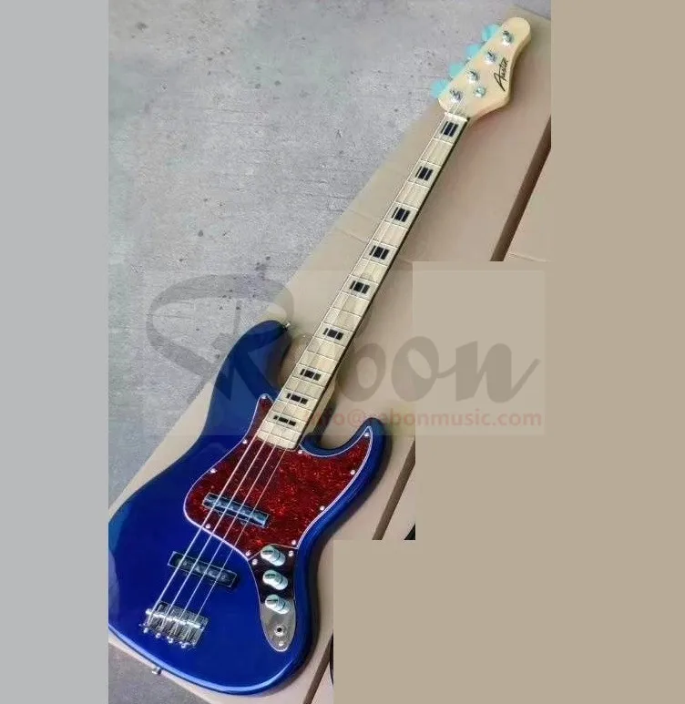 

4-струнная электрическая бас-гитара Weifang Rebon JB, ольха, синего цвета