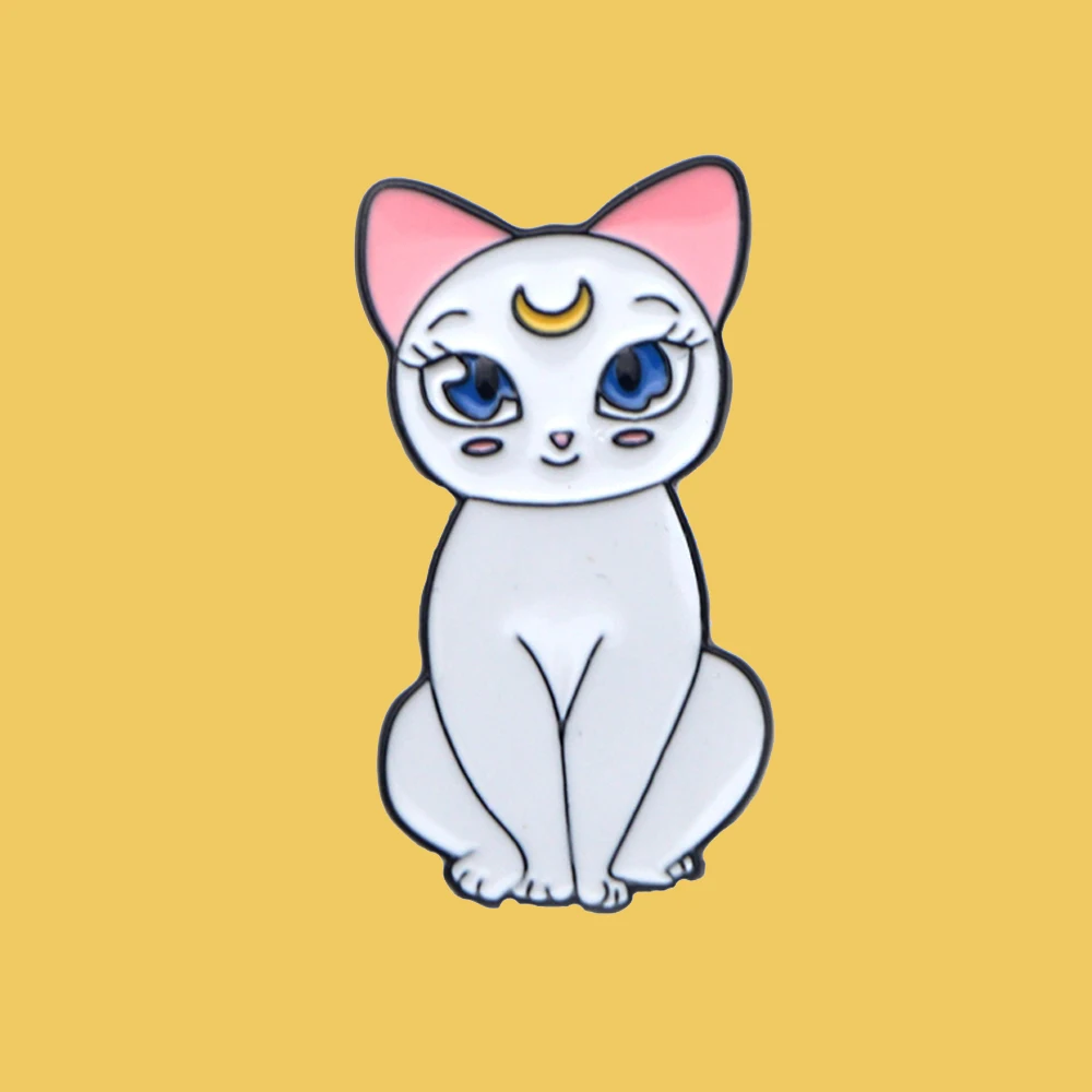

O155 Cute Cats Cartoon Metal Enamel Pins And Brooches For Women Fashion Lapel Pin Backpack Bags Badge Gifts