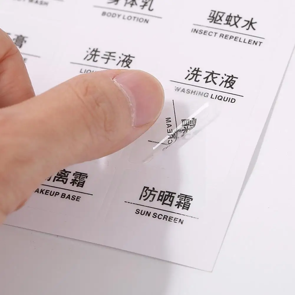 

Spray Bottle Self-adhesive Label Travel Cosmetics Sub-bottle Convenient Non-marking Sticker Waterproof Label Label Transpar L0R0