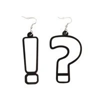new personality punk acrylic question mark earrings charm color letters long dangle earrings for women fashion jewelry gift