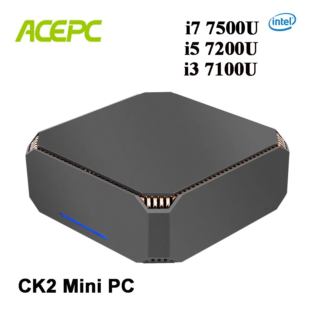 CK2 Intel Core маленький ПК i7 7500U i5 7200U i3 7100U мини настольный Windows 10 Linux гигабитный WiFi COM HDMI VGA 6* USB 4K игровой minipc