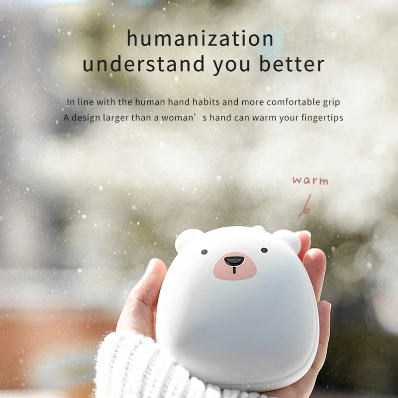 

Cute Cartoon Winter Mini Hand Warmer Portable USB Rechargeable Penguin/Polar bear 4000mAh Power Bank Double Sided Quick Heating