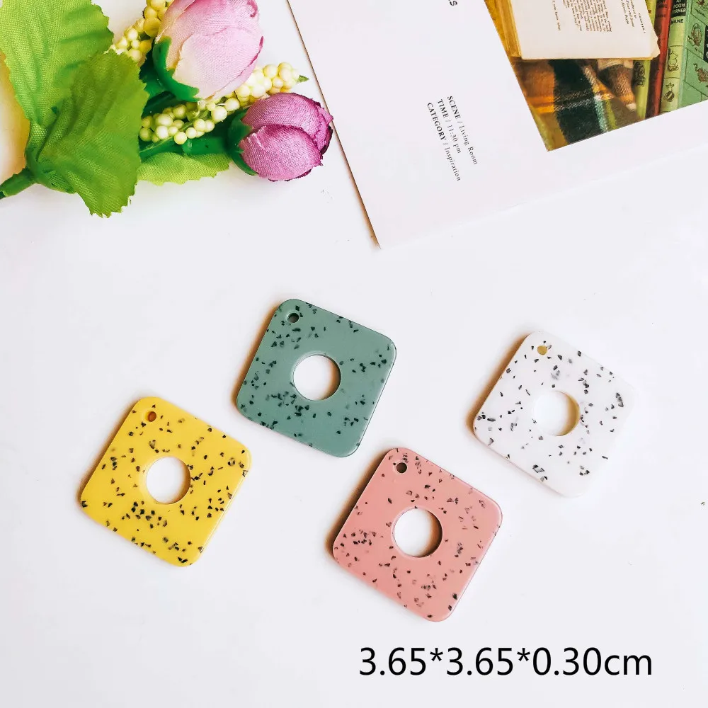 Аксессуары для квадратных сережек пластиковые подвески из смолы ожерелий