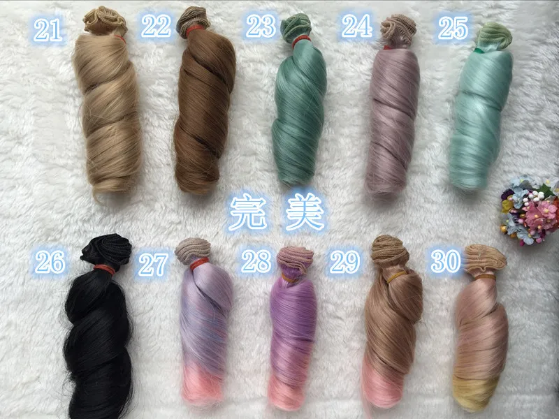 Парик для куклы романа 20 шт./лот натуральный цвет густые вьющиеся волосы ручной