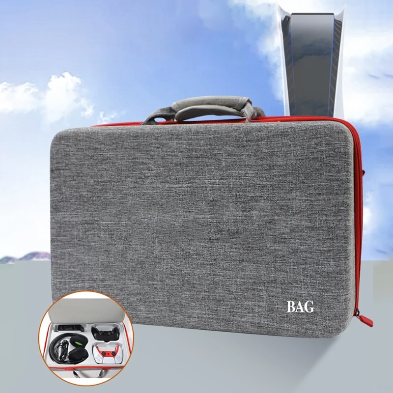 

Carrying Case Compatible w/ ps5 Host Accessories Dust-Proof Shockproof Protection Storage BagWaterproof Travel Shell