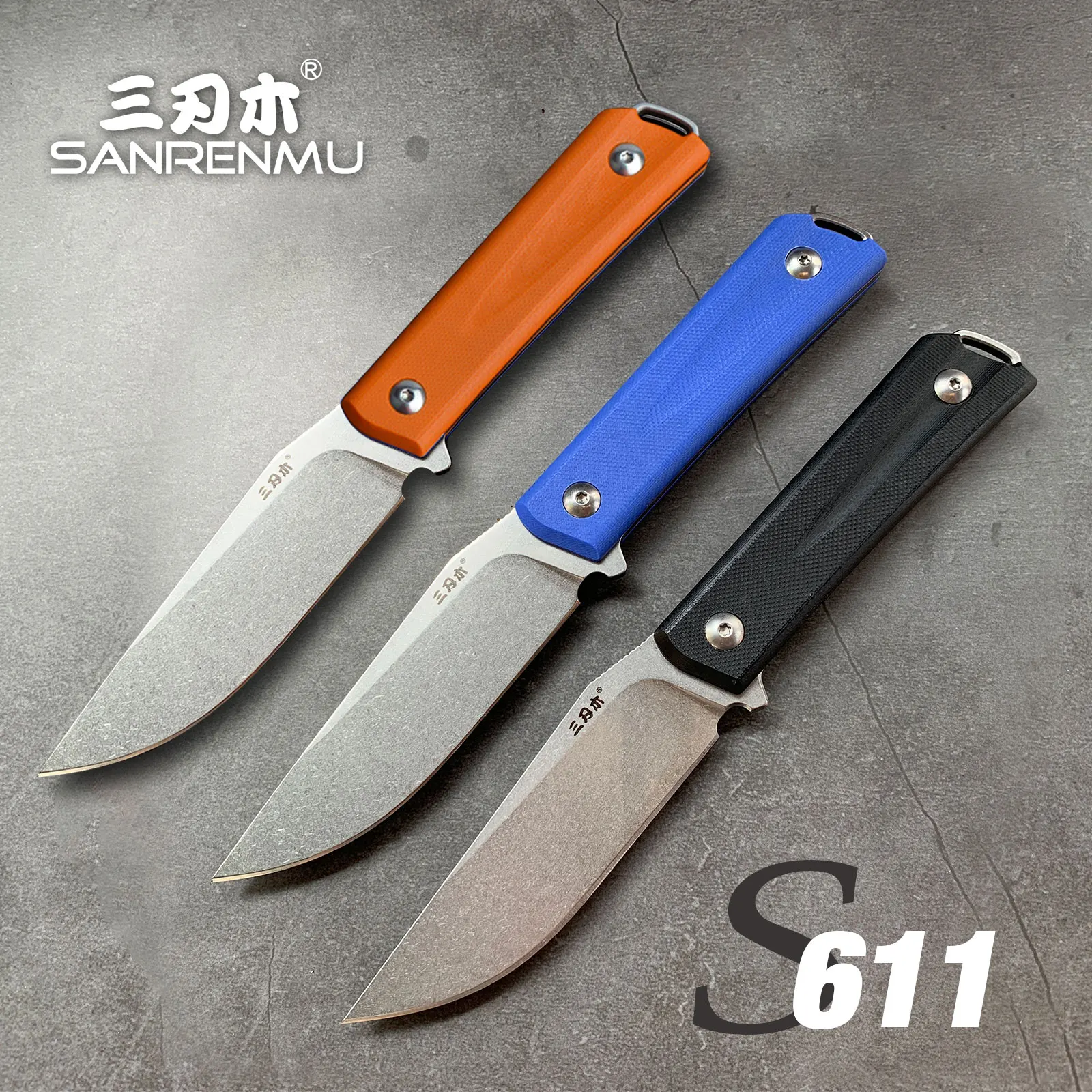 

SANRENMU S611 Fixed Blade Straight Knife 8cr14 Steel Outdoor Camping Hunting Survival Tactical with Sheath Edc Tool Knifes