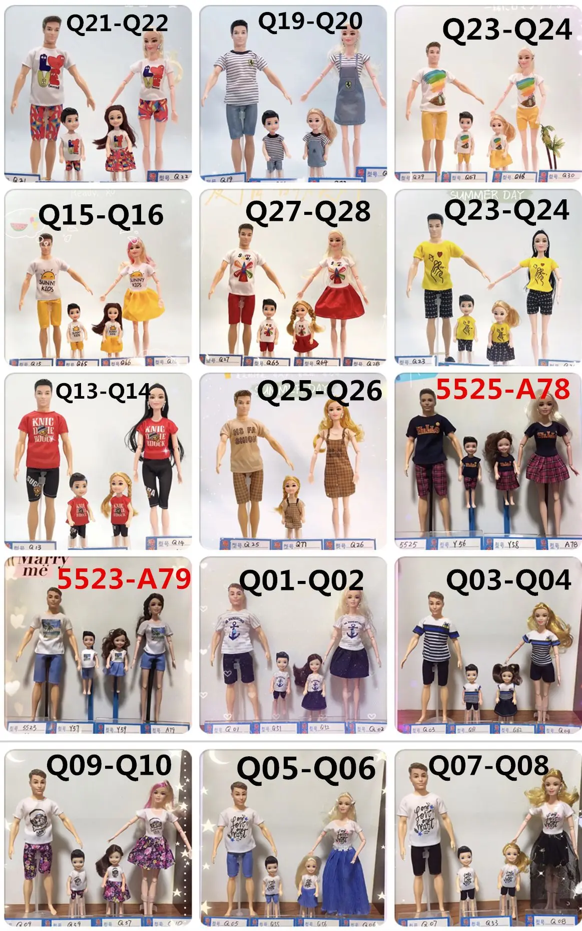 4 компл./Лот костюм для семейной куклы SUNNY Summer короткие брюки Одежда Барби Ken Kellys