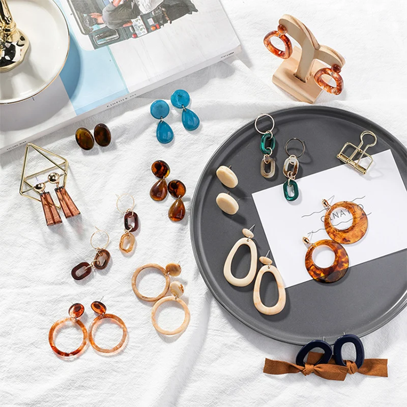 Женские винтажные серьги-подвески круглые серьги из 2019 акрила вечерние пара |