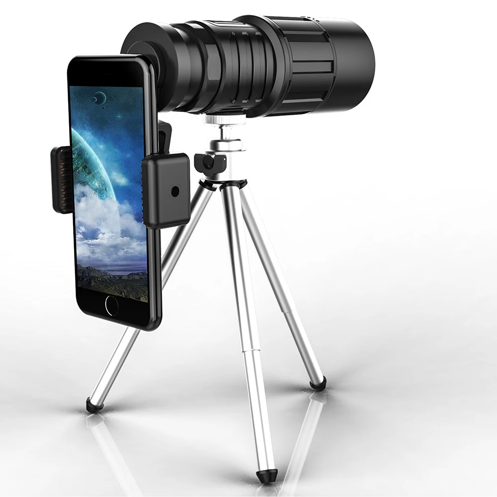 10x40 высококачественный монокуляр с высоким увеличением, мощный телескоп для профессиональной военной, туристической и охотничьей оптики.