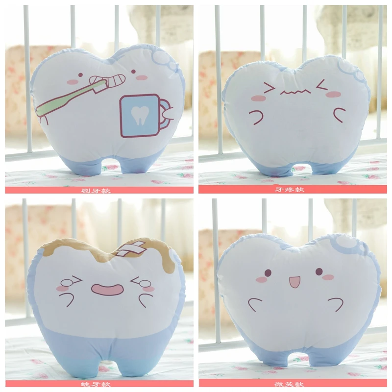 

Creative Care For Teeth Expression Pillow PP Cotton Stuffed Sleeping Plush Toy Sofa Decoration Office Cushions