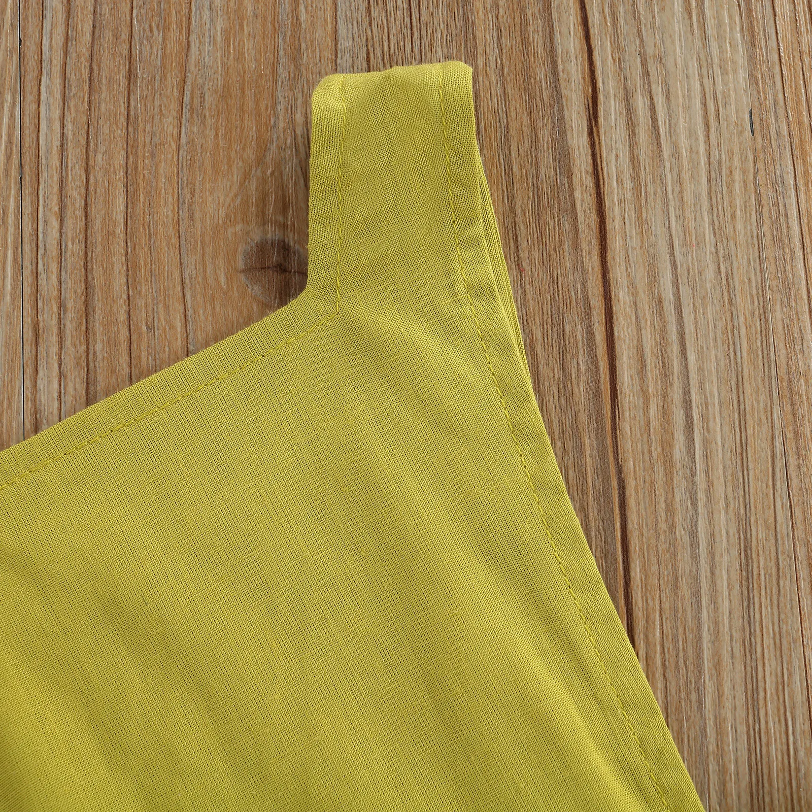 

Baby Girls Casual Suspender Romper Fashion Solid Color Button Adjustment Triangle Jumpsuits