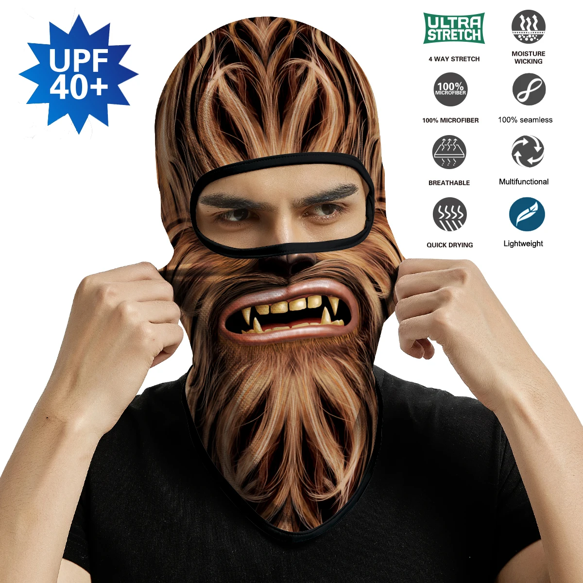 

Breathable Thin Balaclava Chewbacca Mask Sport Head Scarf Windproof Headband Headgear Cycling Bandana Buff Fishing Facemask Men